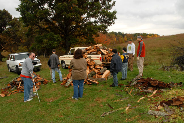 Loading wood Loading wood