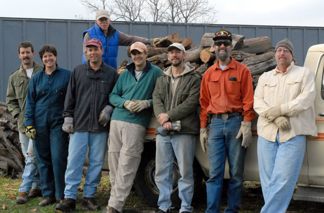 Jim's Wood stacking crew Jim's Wood stacking crew