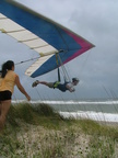 Flying strong SE breeze on Outer Banks.  Shane giving new meaning to 'parking' with his wife Lucia.